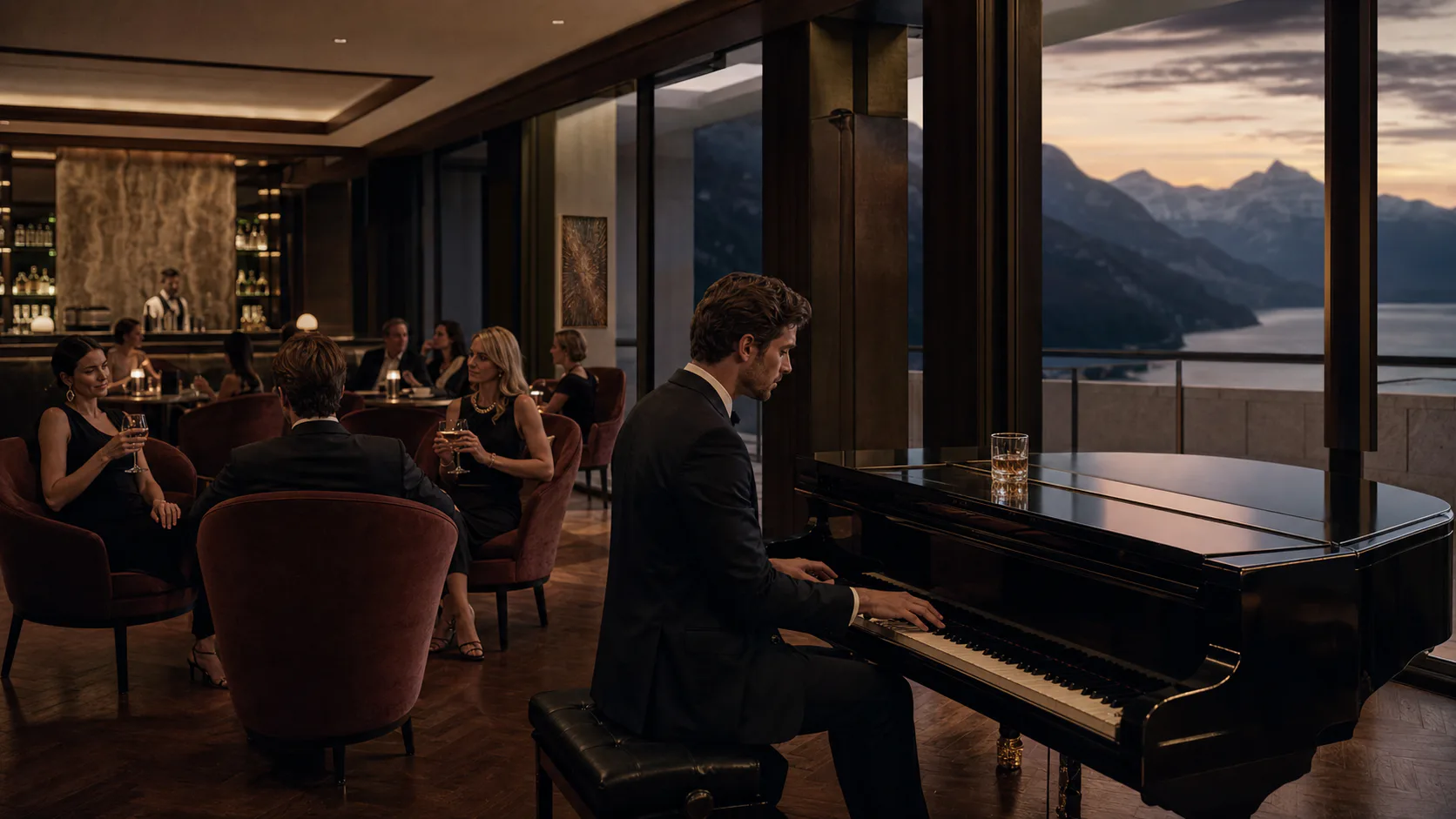 Pianist bei täglicher Live-Musik in The Peak