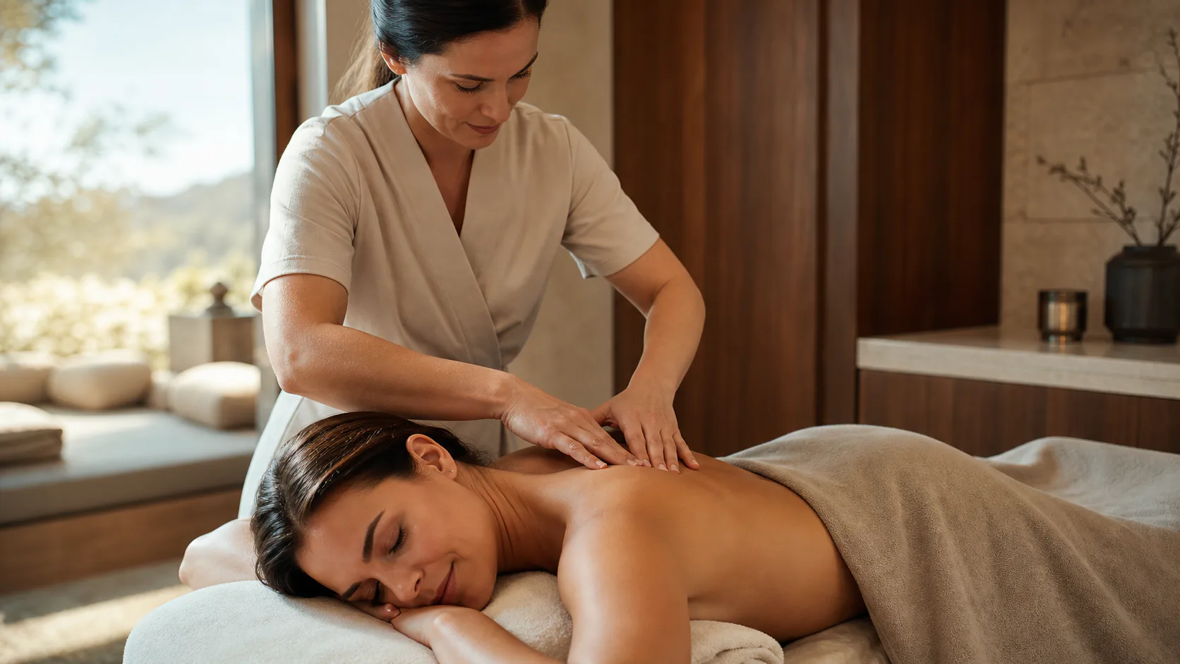 Konzentrierte Rücken-Nacken-Massage