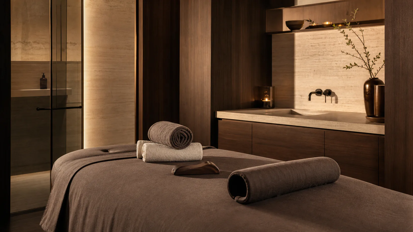 Vorbereitetes Deep-Tissue-Treatment mit Massagebolster