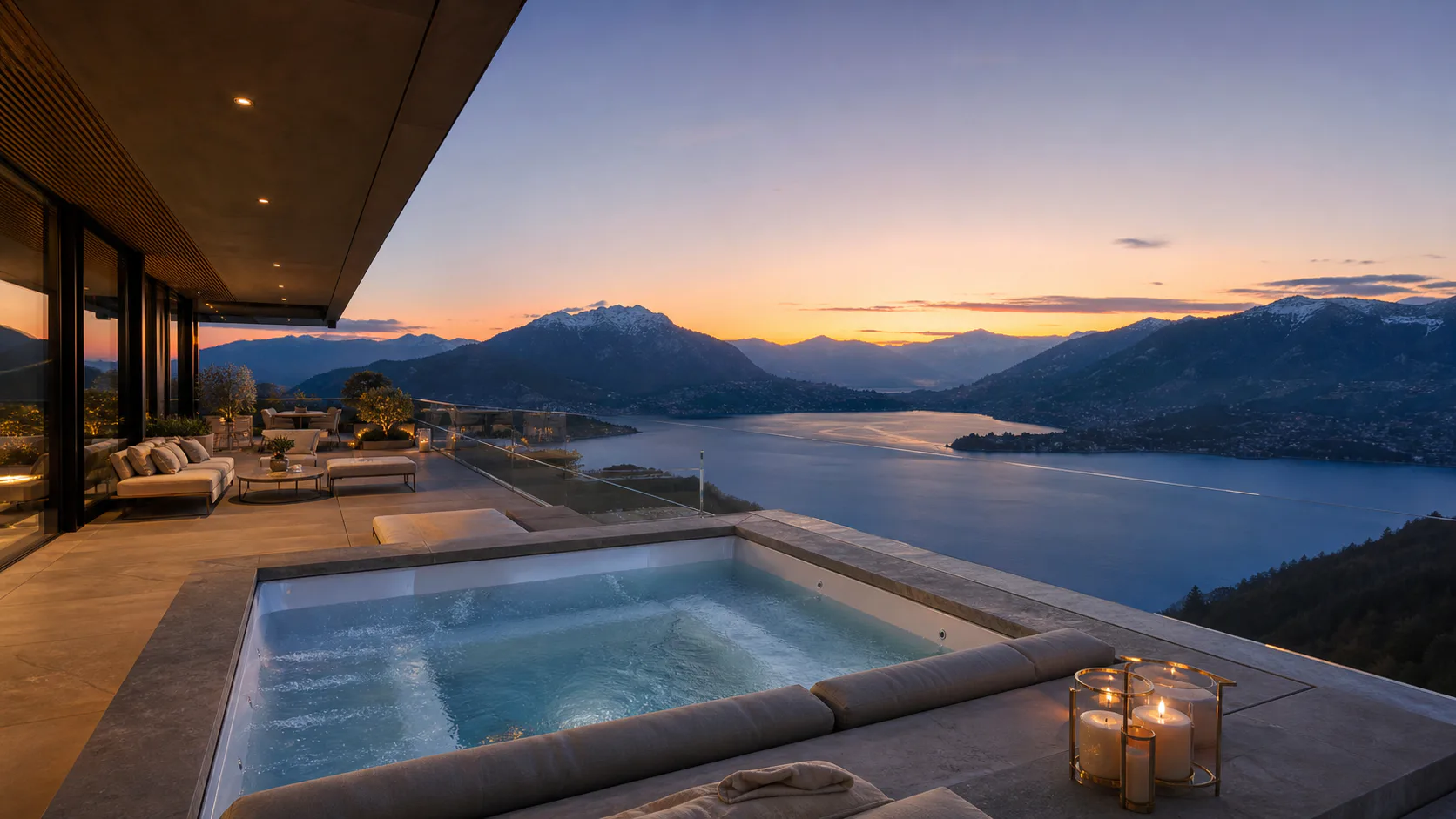 Private Dachterrasse des Royal Penthouse mit Whirlpool